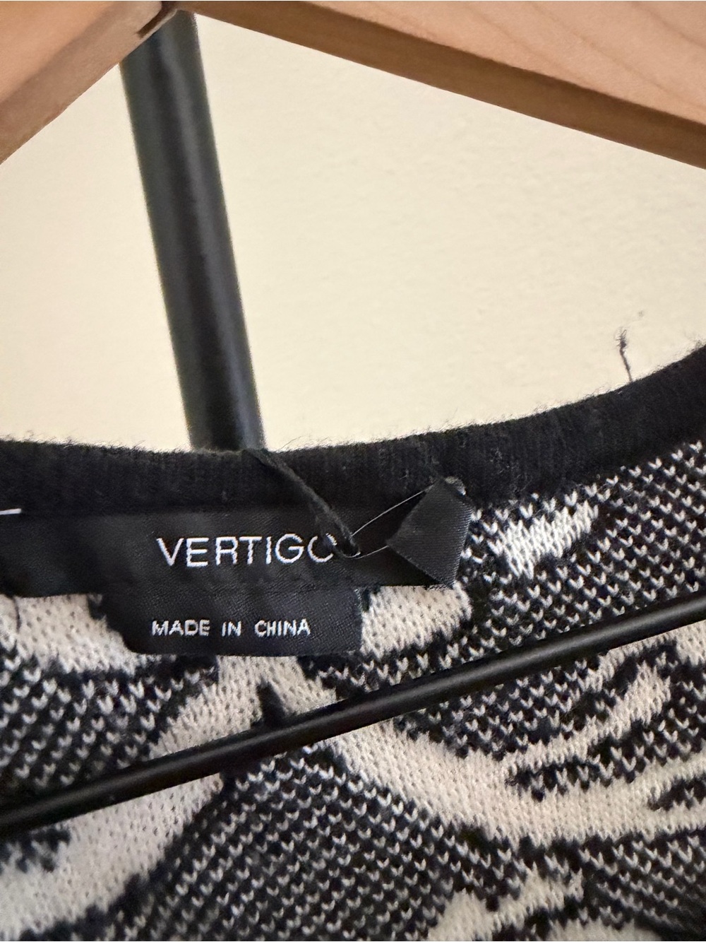 Vertigo Paris Black and White Knit Midi Dress - Picture 3 of 4